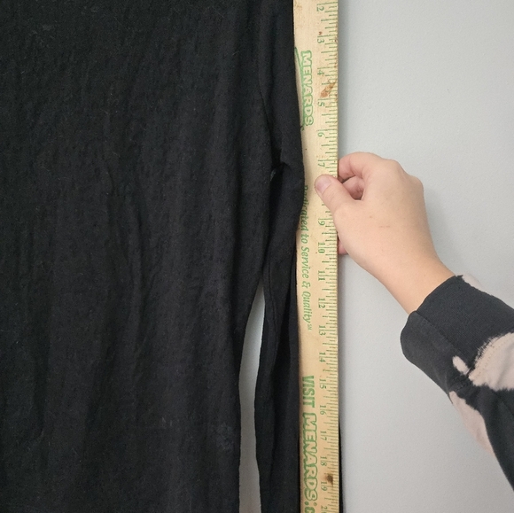 KATE HILL Black Grey Long Sleeve Shirt Top Womens Size PETITES PM Medium - Picture 10 of 10